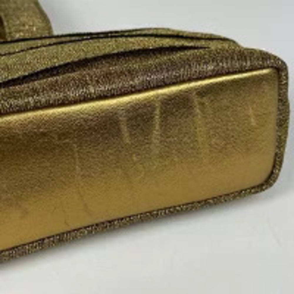 Salvatore Ferragamo Vara gold canvas glitter handbag